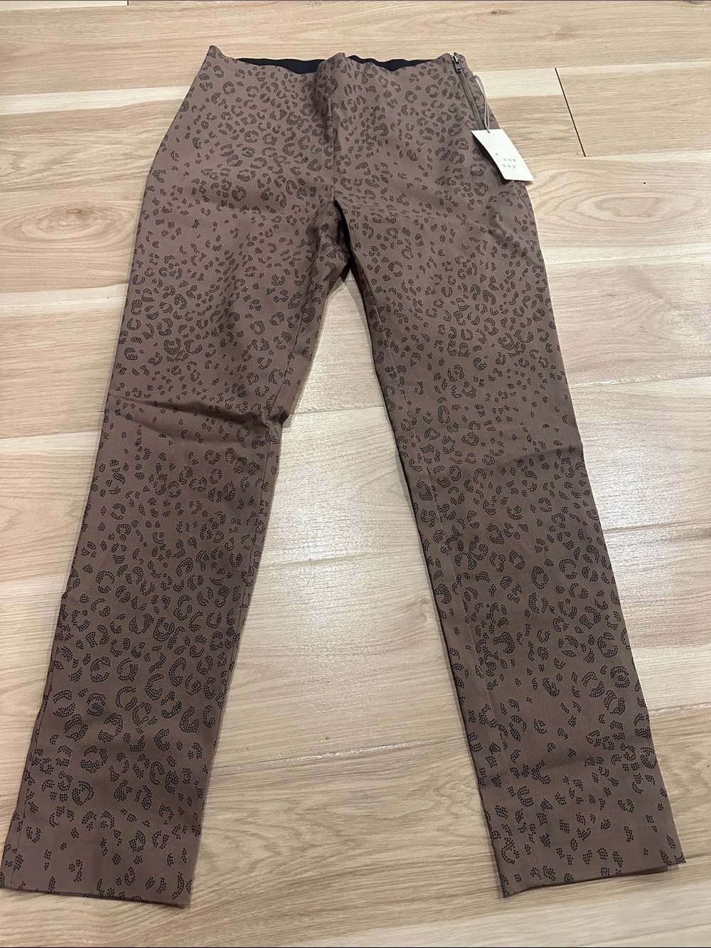 a new day Brown Leopard-Pattern Waistband Pants